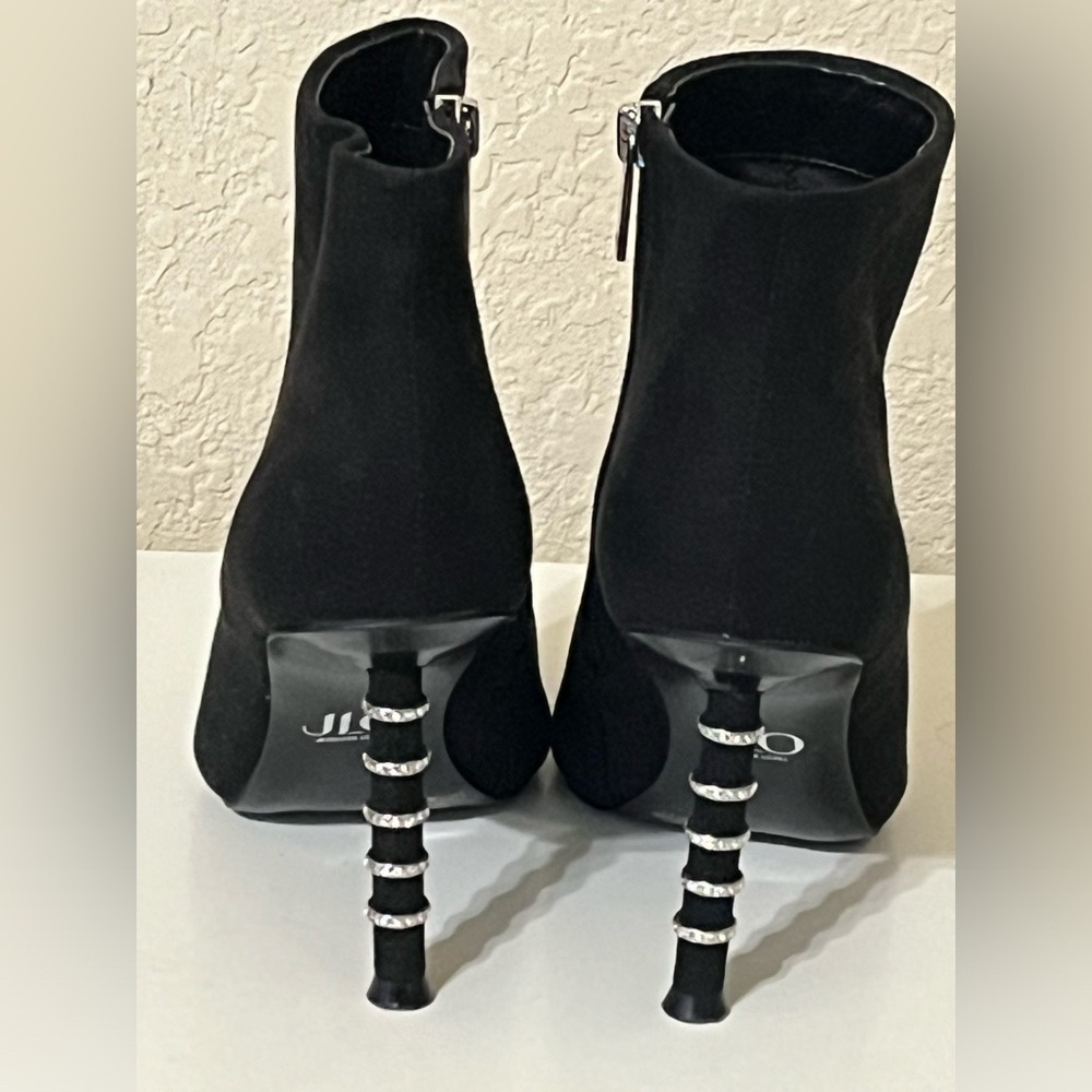 JLO Jennifer Lopez Porchia 2 Black Ankle Bootie Size 8M Spike Heel